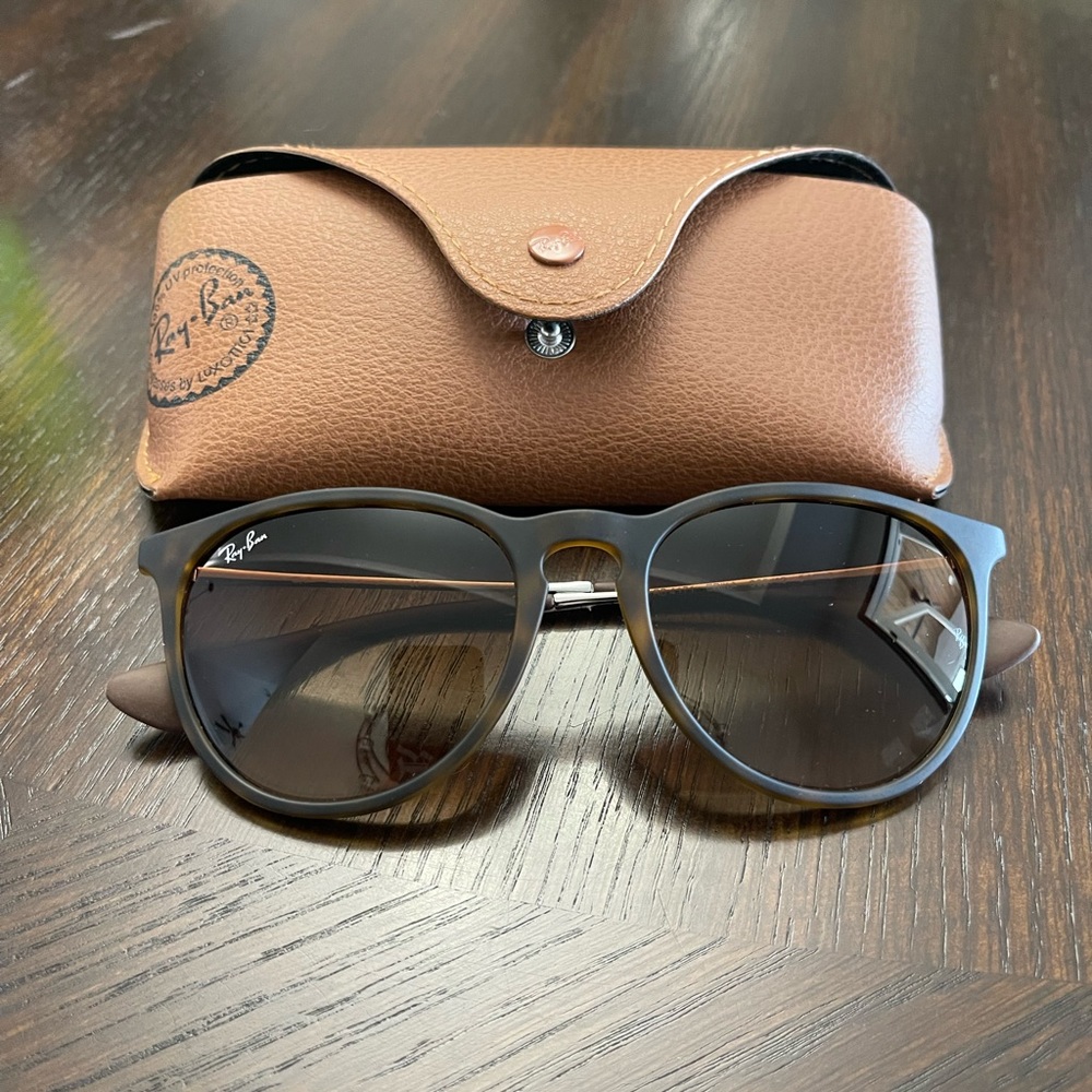 Ray-Ban Erika Classic in Matte Havana with brown lenses.